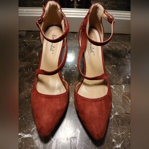 Bonnibel Women's Burgundy Suede Heels